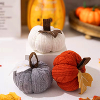 6Pcs Halloween 3D Pumpkin decoration Thanksgiving Day Maple Leaf Pumpkin Pendant