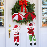 2Pcs Christmas Doll Parachute Decor Santa Claus Snowman Home Ceiling Decorations