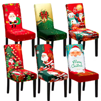 6pcs Stretch Removable Washable Dining Room Christmas Chair Protector Slipcovers
