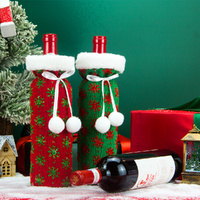 2 Pack Christmas Wine Bottle Covers Wine Bottle Bag for Christmas Decoration