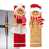 2Pcs Christmas Refrigerator Handle Covers Gingerbread Man Cabinet Handle Covers