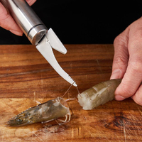 2 Pack 304 Stainless Steel Shrimp Line Knife Kitchen Double-Headed Shrimp Peeler