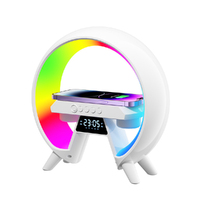 Bluetooth Speaker 15W Wireless Charger LED Alarm Clock RGB Night Light Lamp