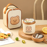 304 Stainless Steel Breakfast Cup  Soup Cup with Lid Spoon Insulation Bag