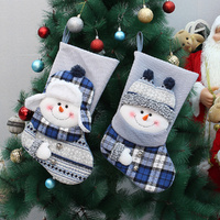 2Pcs Christmas Socks Gift Bag Christmas Gift Stockings Fireplace Hang Stockings