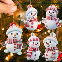 15pcs Snowman Pendant Santa Claus Xmas Tree Accessories Christmas Ornaments