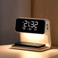 Digital Alarm Clock with Wireless Fast Charging Station 15W Touch Smart Light