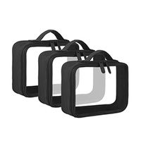 3 Pack Clear Toiletry Bag Makeup Bag Travel Organizer Miscellaneous Storage Bag