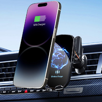15W Wireless Car Charger Fast Charge Manual Clamping Air Vent Car Phone Holder
