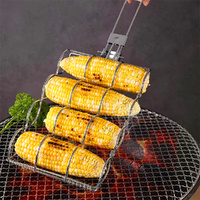 BBQ Foldable Outdoor Corn Grill Outdoor Portable Grilling Mesh Clip Corn Grill