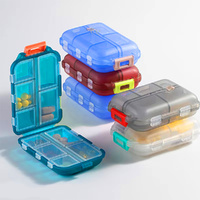 5pcs Travel Pill Organizer10 Compartments Travel Pill Box Portable Folding Pill Case