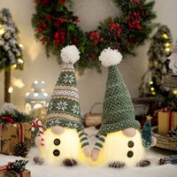 2Pcs Xmas Glowing Knitted Gnome Doll with Led Night Light Christmas Decorations