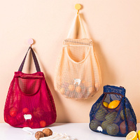 3pcs Kitchen Hanging Mesh Bag Home Fruit And Vegetable Storage Net Bag