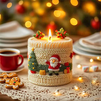 2 Pack Christmas Santa Claus Candle Mold For Candle Making 3d Silicone Mold