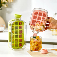 2 Pack Ice Cube Tray Silicone One-Click Ice Mold Bottle Cooler Cup with Straw