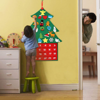 Christmas Tree Fabric Advent Calendar Felt Hanging Advent Calendar