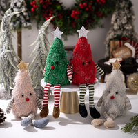 4Pack Creative Christmas Tree Shaped Cute Plush Doll Ornament Plush Ornaments