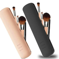 3pcs Travel Makeup Brush Holder Silicone Cosmetic Brushes Bag Makeup Sponge Case