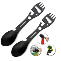 6 Pcs Outdoor Fork Spoon Versatile Outdoor Camping Tool Lightweight Fork Spoon Bottle Opener