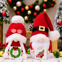 2 Pack Christmas Faceless Doll Cute Velvet Dwarf Doll Christmas Doll Ornaments