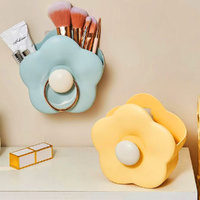 3 Pack Makeup Brush Holder Wall Mounted And Desktop Cosmetics Brushes Holder