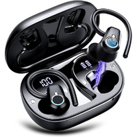 Bluetooth Headphones Sports Wireless Earbuds Digital Display With Earhook