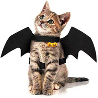 5 Pcs Pet Cat Bat Wings For Halloween Party Decor Puppy Cosplay Bat Costume