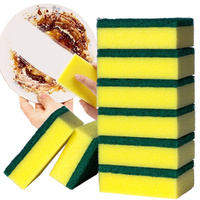 10Pcs Highly Absorbent Double-Sided Sponge Magic Cleaning Pot Rust Sponge Brush