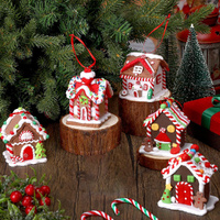 5 Pack Gingerbread House Christmas Tree Ornament XmasHanging Ornaments