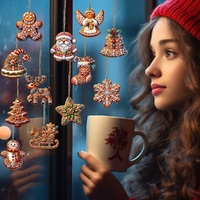 24Pcs Handmade Christmas Ornament Set with Gingerbread Santa Claus Patterns