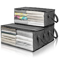 3 Pack Large Capacity Clothes Storage Bags Non-Woven Foldable Quilt Storage Bag