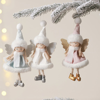 3 Pack Christmas Ornaments Cloth Angels Hanging for Christmas Tree Decorations