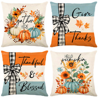 Fall Decorations Throw Pillow Covers Set Of 4 Print Linen Fall Pillow Covers