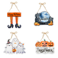 4pcs Halloween Door Signs Hanging Decor Halloween Spooky Castle Door Hanging