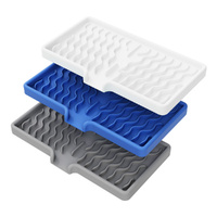 3 Pack Silicone Soap Dish With Drain Sponge Holder For Kitchen Sink Soap Tray