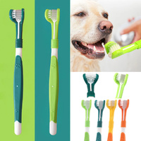 4Pcs 3-Sided Pet Toothbrush Dog Plastic Toothbrush Cat Cleaning Mouth Toothbrush