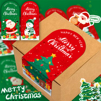 150pcs Cute Merry Christmas Stickers 6*13cm Xmas Gift Decor Sealing Stickers