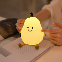 Silicone Cute Sleeping Night Light Pear Night Light 