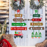 4 Pcs Christmas Door Hanging Xmas Tree Shape Car Design Merry Christmas Sign