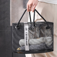 Collapsible Mesh Drain Basket Travel Toiletry Swimming Organizer Handbag