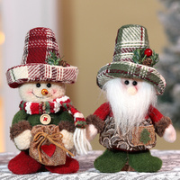 2 Pack Christmas Tree Ornaments Adorable Santa Claus Snowman Hanging Decorations