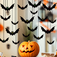 54 Pcs Halloween Bat String Hanging Decoration Haunted House Horror Props