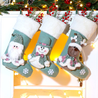 3Pcs Christmas Stockings Decorations Santa Claus Socks Christmas Tree Ornaments