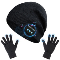 Outdoor Running Bluetooth Music Hat Removable Rechargeable Cycling Hat Glove Set