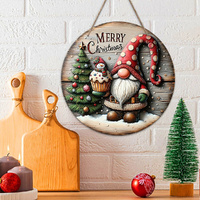 3Pcs Christmas Decorations Wooden Sign Merry Christmas Hanging Plaque Ornaments