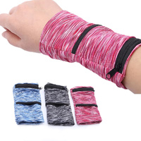 3PCS Outdoor Sports Wrist Wallet Sweatband with Zippered Pocket Carry Arm Bag