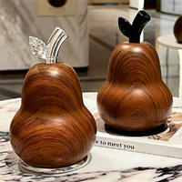 2 Pack Wood Grain Pear Toothpick Dispenser Dental Floss Toothpick Holder Toothpick Container
