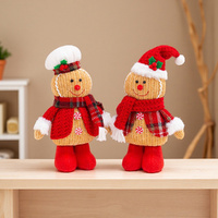2Pcs Christmas Gingerbread Man Doll Stuffed Creative Dolls Christmas Decorations