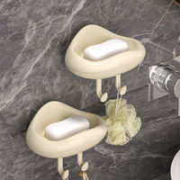 2Pack Bathroom Cloud Soap Box Drain Storage Rack Household Wall Mounted Soap