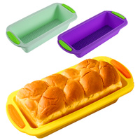 3pcs Household Rectangular Silicone Mold Candy Toast Mould Baking Cake Mold